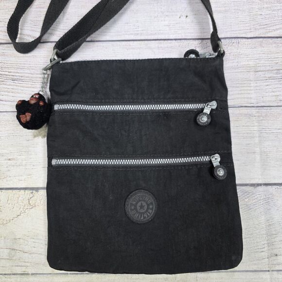 Kipling Alvar HB4061 Crossbody Bag Handbag Shoulder Bag Black Medium W/Keychain - Picture 1 of 8